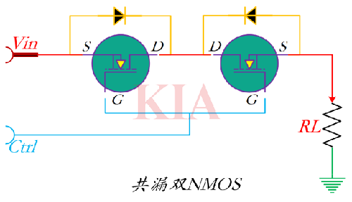 雙MOS管負載開關電路圖分享-KIA MOS管